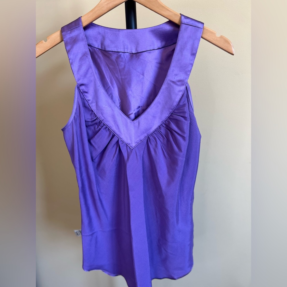 Cache Top Vintage Silk Jazz Age Blouse Sleeveless Sequined Amethyst Size M - Picture 12 of 16